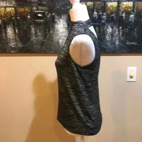 Rag & Bone Gray Mock Turtle Neck V Back Cutout Tank Top Size S - Picture 4 of 4